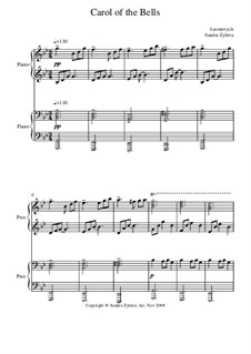 Piano version: For four hands by Mykola Leontovych