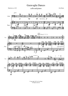 Garavaglia Dances for cello and piano: Garavaglia Dances for cello and piano by Zae Munn