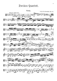 Струнный квартет No.2 до минор, Op.14: Партия альта by Вильгельм Стенхаммар