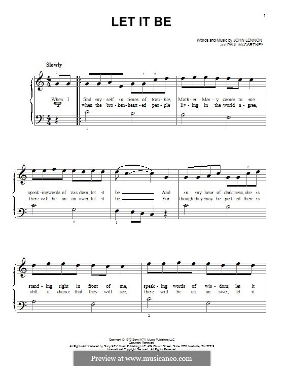 Piano version: Для одного исполнителя by John Lennon, Paul McCartney