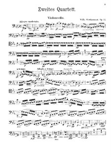 Струнный квартет No.2 до минор, Op.14: Партия виолончели by Вильгельм Стенхаммар