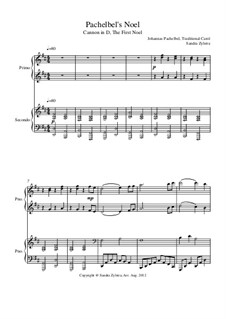 Pachelbel's Noel: Для фортепиано в 4 руки by Иоганн Пахельбель, folklore