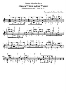 Часть II: No.52 Können Tränen meiner Wangen, für Gitarre by Иоганн Себастьян Бах