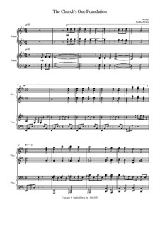 The Church's One Foundation: Для фортепиано в 4 руки by Сэмюэль Себастьян Уэсли