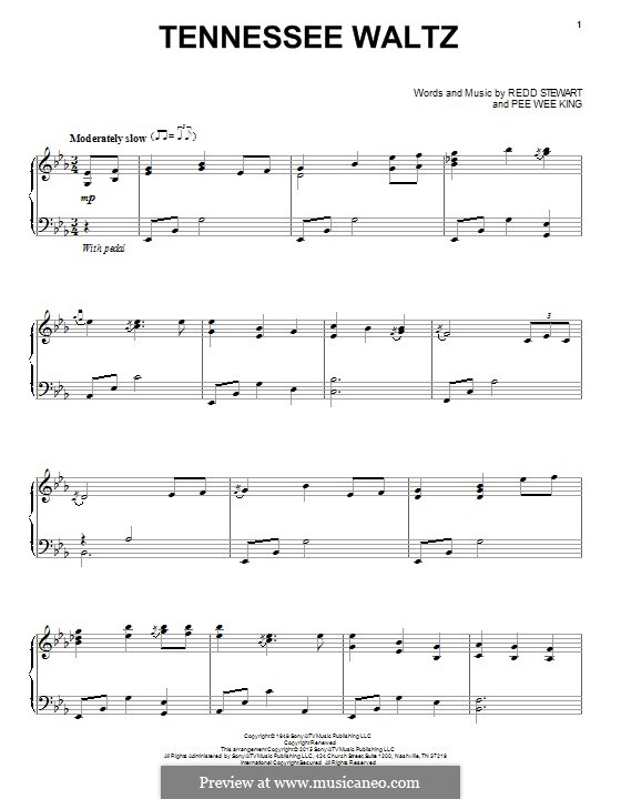 Tennessee Waltz (Patty Page): Для фортепиано by Pee Wee King, Redd Stewart