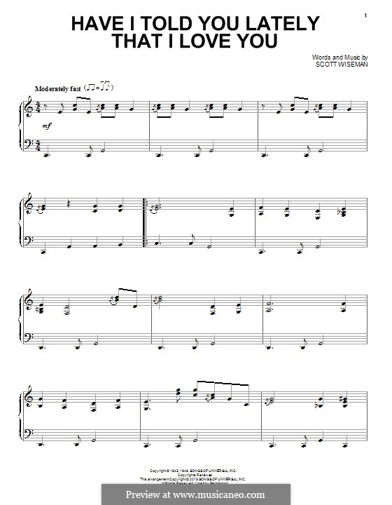 Have I Told You Lately That I Love You: Для фортепиано by Scott Wiseman
