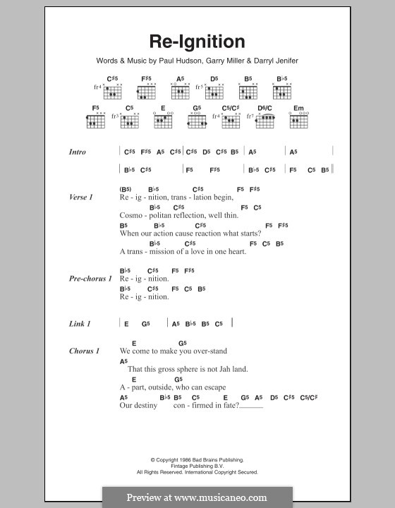 Re-Ignition: Текст, аккорды by Paul Hudson, Darryl Jenifer, Garry Miller