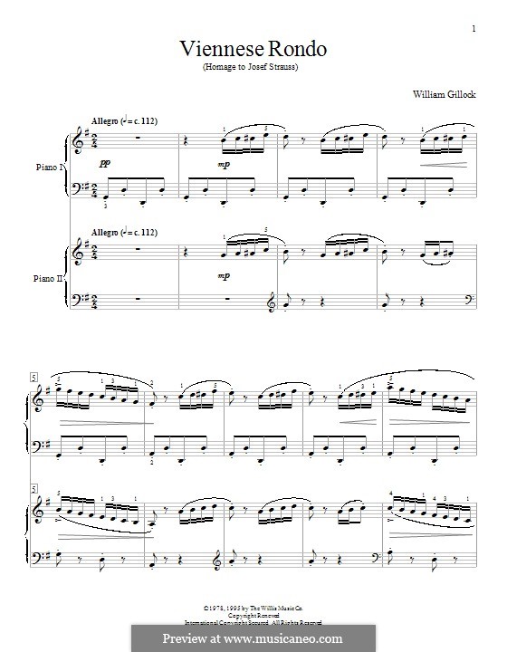 Viennese Rondo: Для фортепиано в 4 руки by William Gillock
