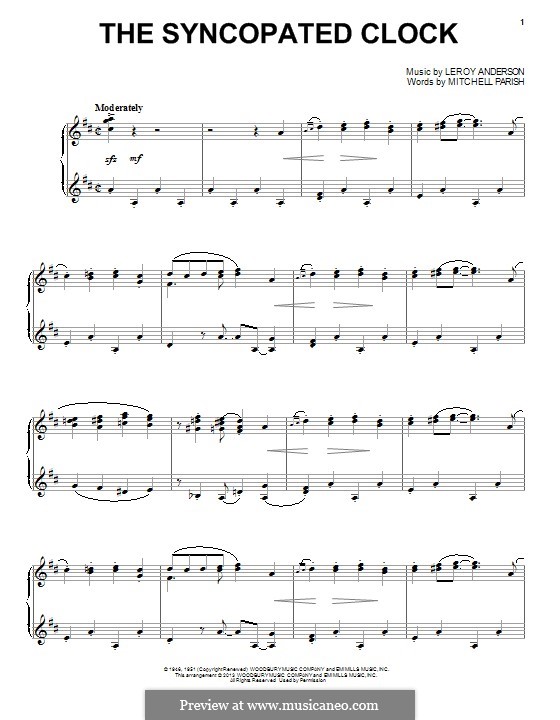 The Syncopated Clock: Для голоса и фортепиано (или гитары) by Лерой Андерсон