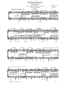 Сюита для оркестра No.1 до мажор, BWV 1066: Forlane, for piano by Иоганн Себастьян Бах