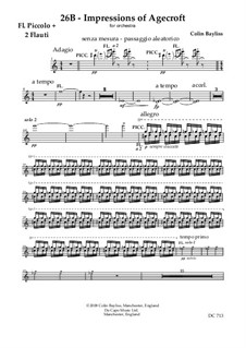 26B - Impression of Agecroft - for orchestra, B157: Set of parts by Colin Bayliss