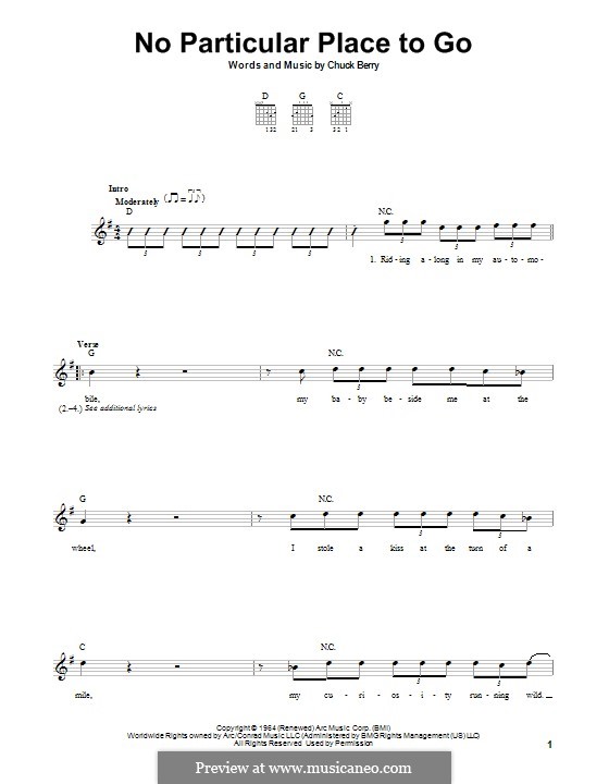 No Particular Place To Go: Гитарная табулатура by Chuck Berry
