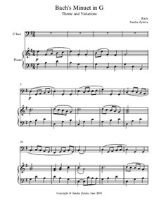 No.4 Менуэт соль мажор, BWV Anh.114: Score for two performers (in C) by Иоганн Себастьян Бах