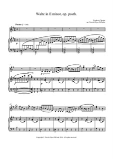 Вальс ми минор, B.56 KK IV1/15: Для скрипки и фортепиано by Фредерик Шопен