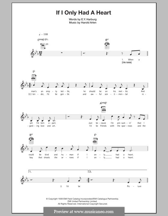 If I Only Had a Heart (from The Wizard of Oz): Для укулеле by Harold Arlen