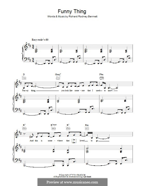 Funny Thing: Для голоса и фортепиано (или гитары) by Richard Rodney Bennett