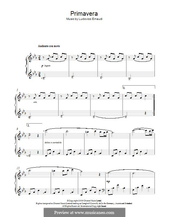 Primavera: Для голоса и фортепиано by Ludovico Einaudi