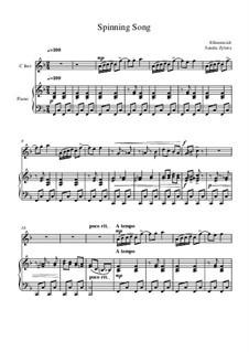 The Spinning Song: Score for two performers (in F) by Albert Ellmenreich