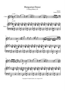 Танец No.5 фа-диез минор: Score for two performers (in C) by Иоганнес Брамс