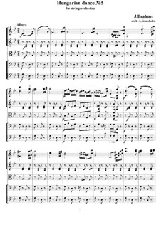 Танец No.5 фа-диез минор: Для струнного оркестра by Иоганнес Брамс