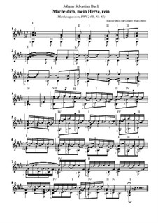 Часть II: No.65 Mache dich, mein Herze, rein, für Gitarre by Иоганн Себастьян Бах
