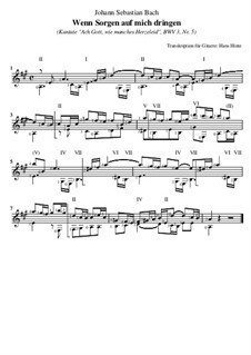 О, Боже, какие сердечные страдания, BWV 3: Nr.5 Wenn Sorgen auf mich dringen, für Gitarre by Иоганн Себастьян Бах