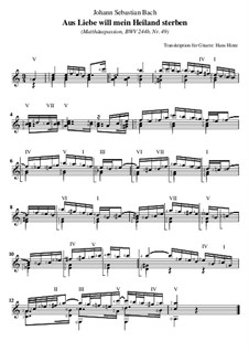 Часть II: No.49 Aus Liebe will mein Heiland sterben, für Gitarre by Иоганн Себастьян Бах