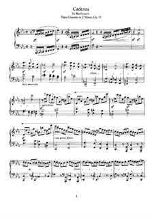Каденция к Концерту для фортепиано с оркестром до минор Бетховена: Для одного исполнителя by Иоганнес Брамс