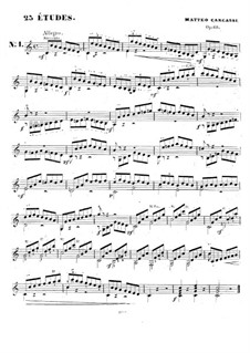 Двадцать пять этюдов для гитары, Op.60: No.1 by Маттео Каркасси