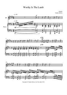 No.53 Достоин Агнец закланный: Score for two performers (in B Flat) by Георг Фридрих Гендель