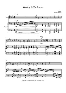 No.53 Достоин Агнец закланный: Score for two performers (in E Flat) by Георг Фридрих Гендель
