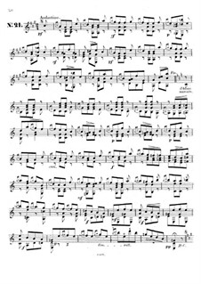 Двадцать пять этюдов для гитары, Op.60: No.21 by Маттео Каркасси