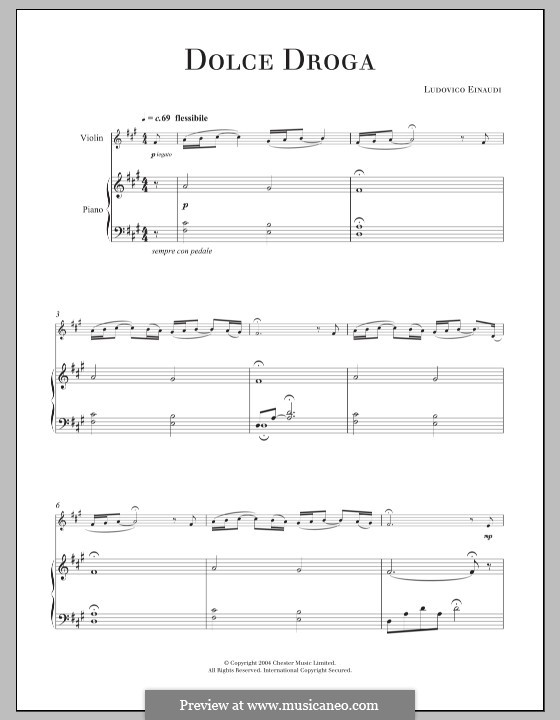 Dolce Droga: Для скрипки и фортепиано by Ludovico Einaudi