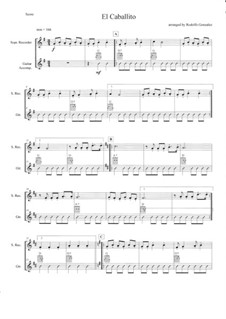 El Caballito: For recorder and guitar by folklore