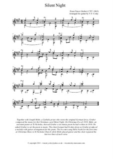 Guitar version: Для одного исполнителя by Франц Ксавьер Грубер