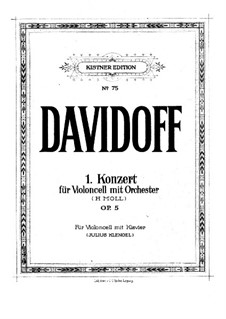 Концерт для виолончели с оркестром No.1 си минор, Op.5: Партитура by Карл Давыдов