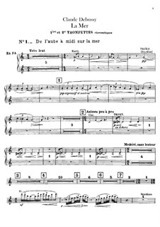 Море, L.109: Партия труб и корнетов by Клод Дебюсси