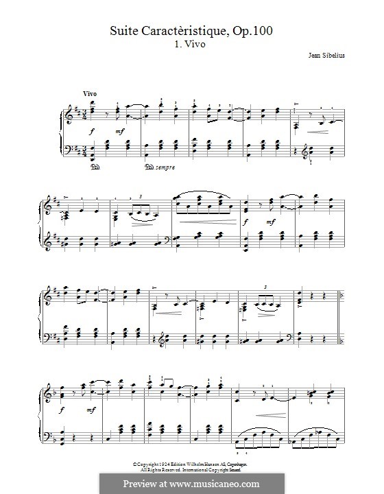 Suite Caractèristique, Op.100: Movement I – Vivo by Ян Сибелиус
