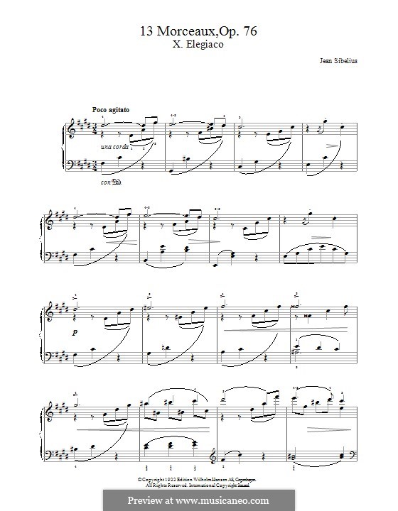 13 Morceaux, Op.76: No.10 Elegiaco by Ян Сибелиус
