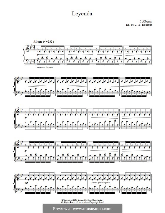 No.5 Легенда: Для фортепиано by Исаак Альбенис