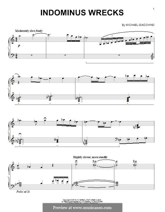 Indominus Wrecks: Для фортепиано by Michael Giacchino