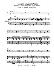 Thankful Songs of Praise: Score for two performers (in B Flat) by Иоганн Штуэрляйн, George Job Elvey, Eduard Kremser