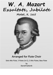 Exsultate, jubilate, K.165: For flute choir by Вольфганг Амадей Моцарт