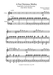 A Fun Christmas Medley: Score for two performers (in C) by folklore, James Lord Pierpont, Unknown (works before 1850)