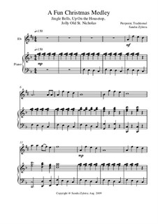 A Fun Christmas Medley: Score for two performers (in E Flat) by folklore, James Lord Pierpont, Unknown (works before 1850)