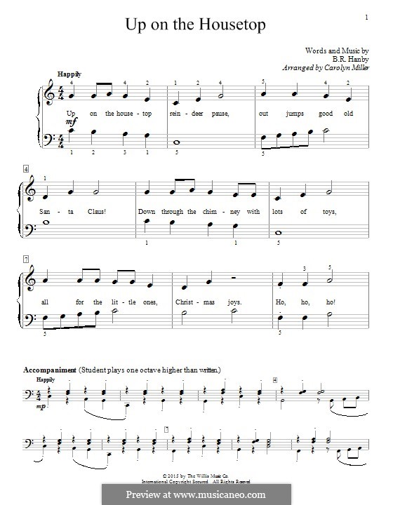 Up on the House Top: Для фортепиано by Benjamin Russel Hanby