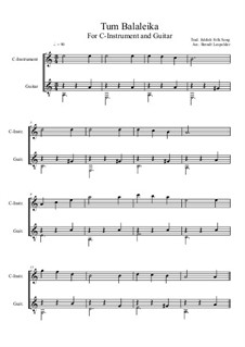 Tum Balalaika (Play the Balalaika): For C-instrument and guitar (easy version) by folklore