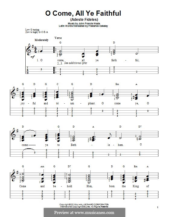 Instrumental version (Printable scores): Для укулеле by Джон Фрэнсис Уэйд