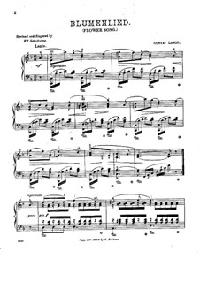 Blumenlied (Flower Song), Op.39: Для фортепиано by Густав Ланге