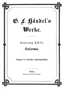 Соломон, HWV 67: Партитура by Георг Фридрих Гендель